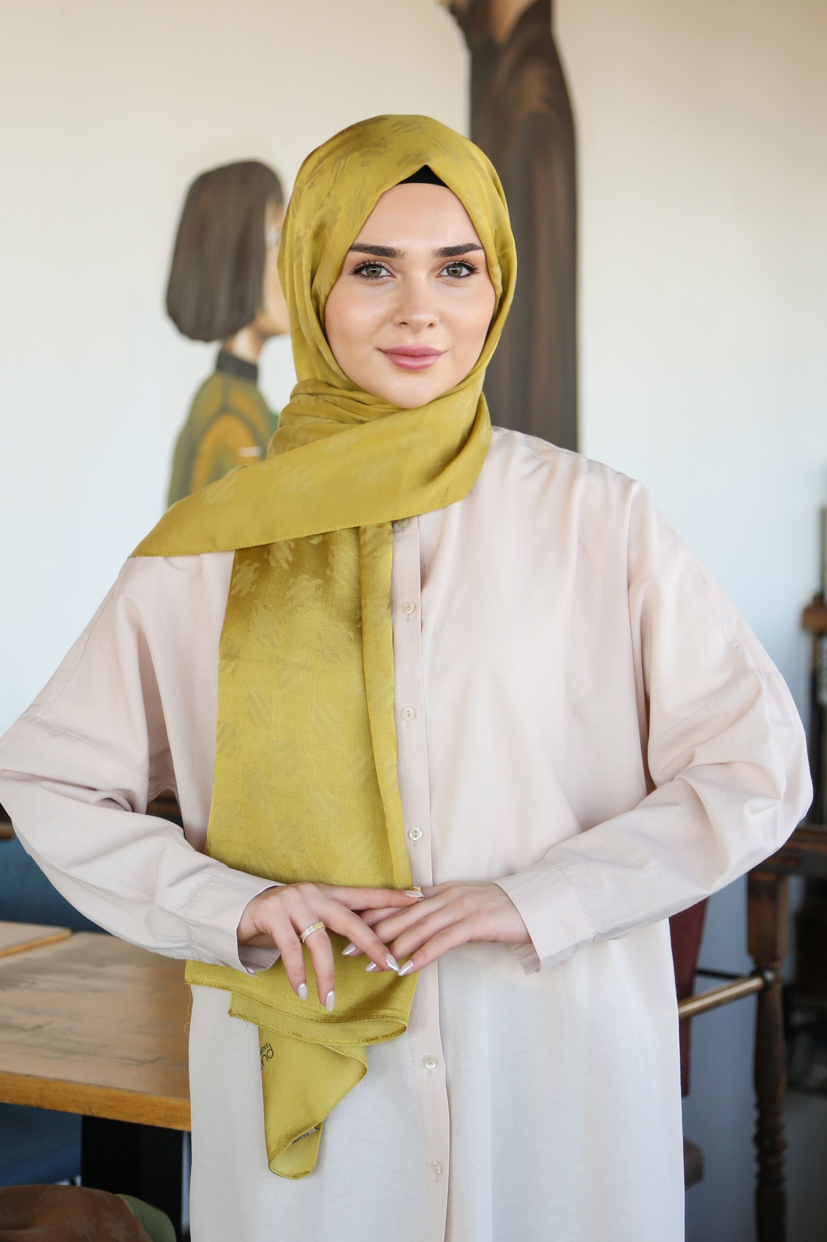 Armine Trend Lyon Şal 4 - Hardal- 247312