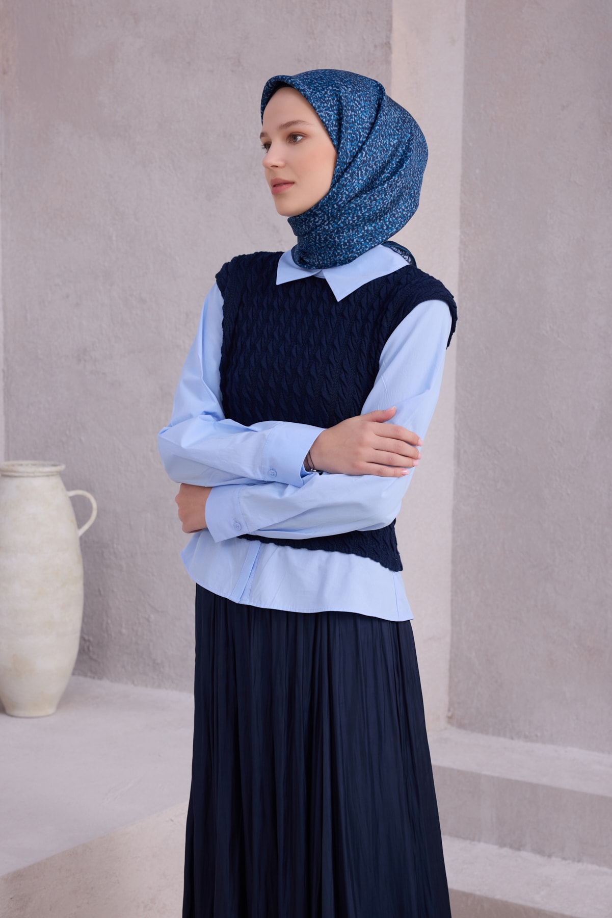 Belli Twill İpek Eşarp 4208D - 51-İndigo