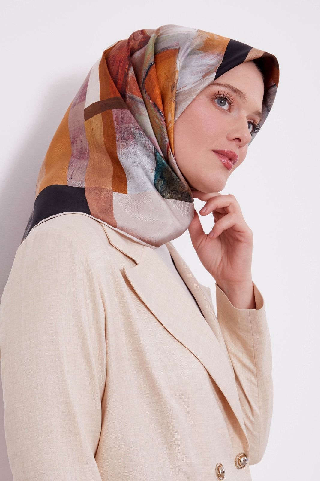Levidor Twill İpek Eşarp LD4187-1
