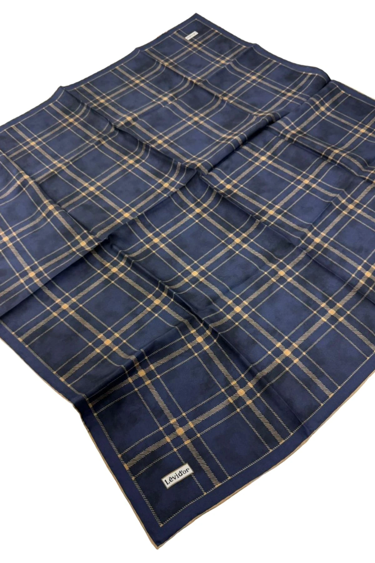 Levidor Twill İpek Eşarp LD1136 - 05-Lacivert-Taba