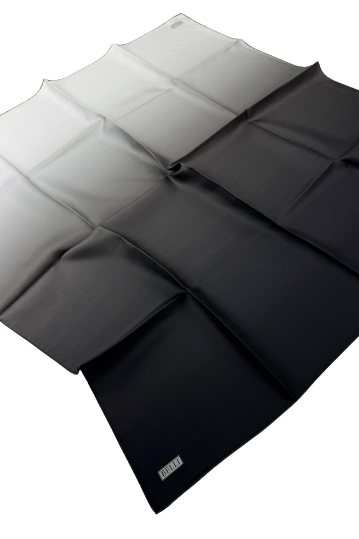 Belli Twill İpek Eşarp 4224D - 39-Siyah-Ekru