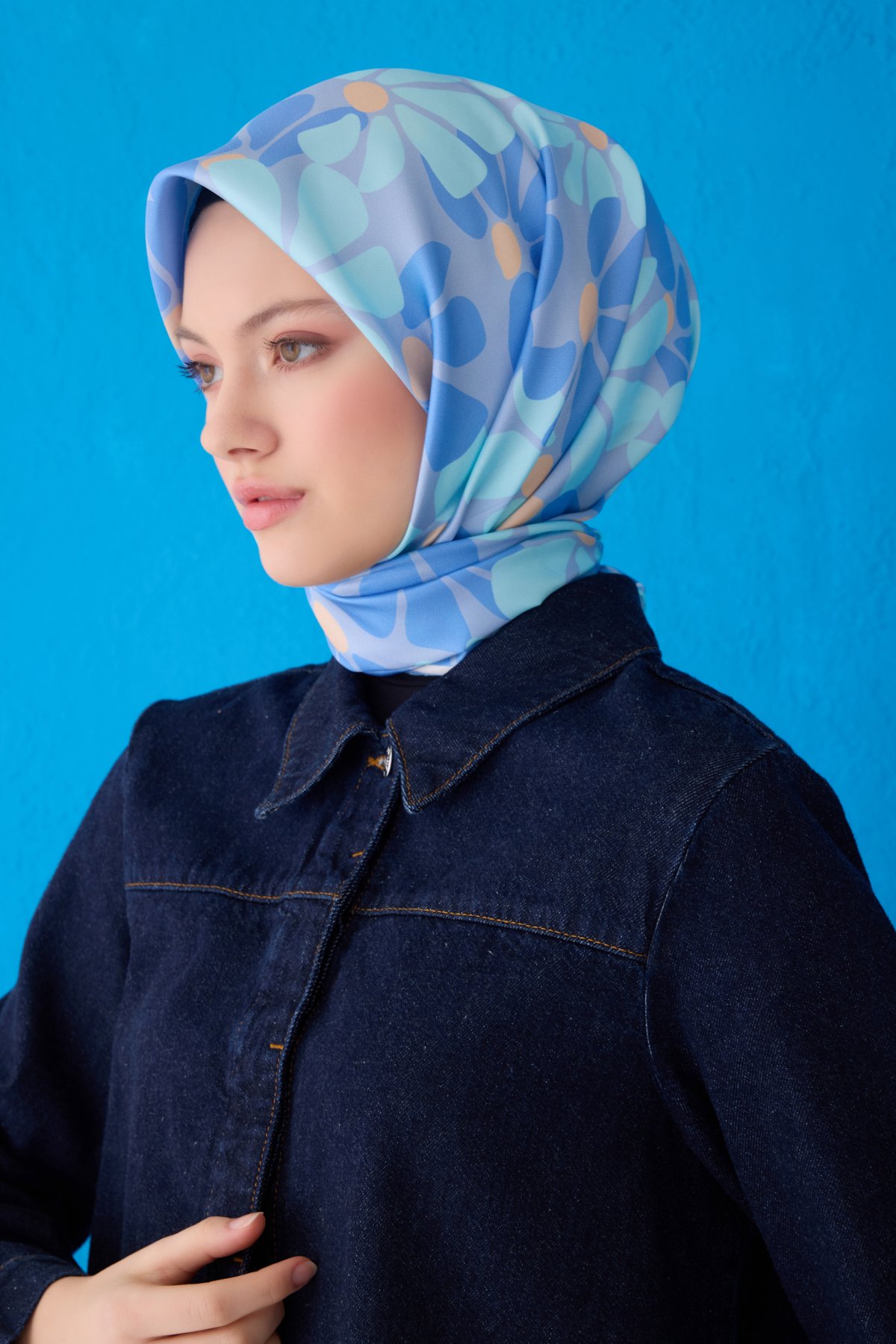 Belli Twill İpek Eşarp 4116D - Çok Renkli 3