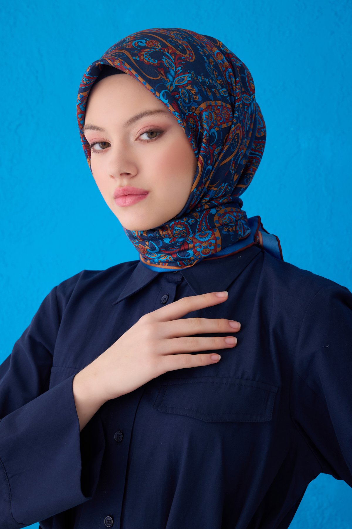 Belli Twill İpek Eşarp 4101D - Çok Renkli 8