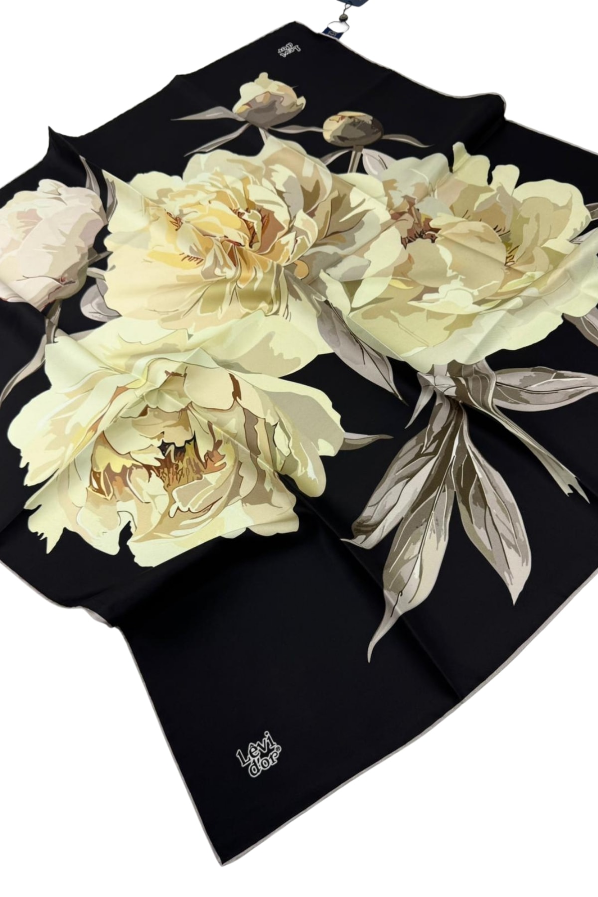 Levidor Twill İpek Eşarp LD1070-01 - 01-Siyah-Krem