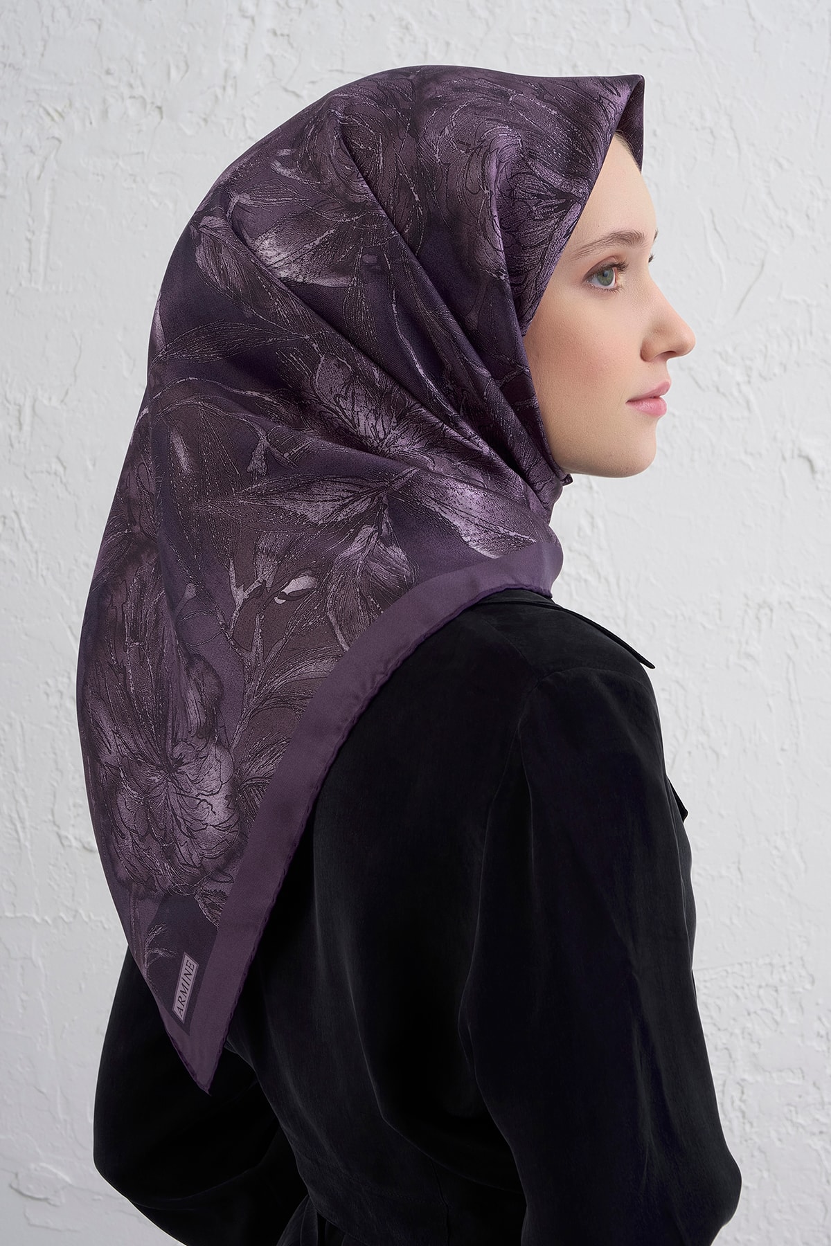 Armine Sura İpek Eşarp 9409DS - 33-Koyu Violet