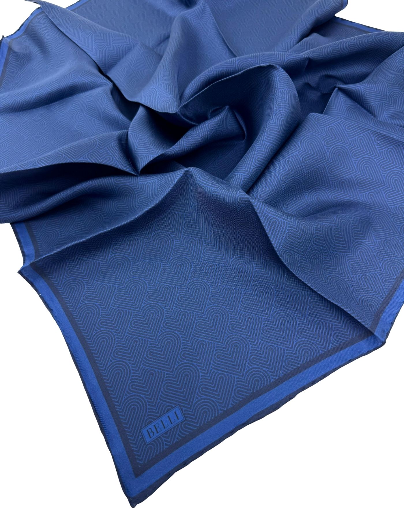 Belli Twill İpek Eşarp 4055D- - İndigo-Saks-12