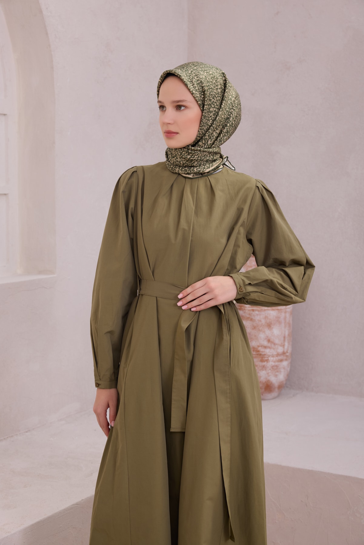 Belli Twill İpek Eşarp 4208D - 06-Çay Yeşili