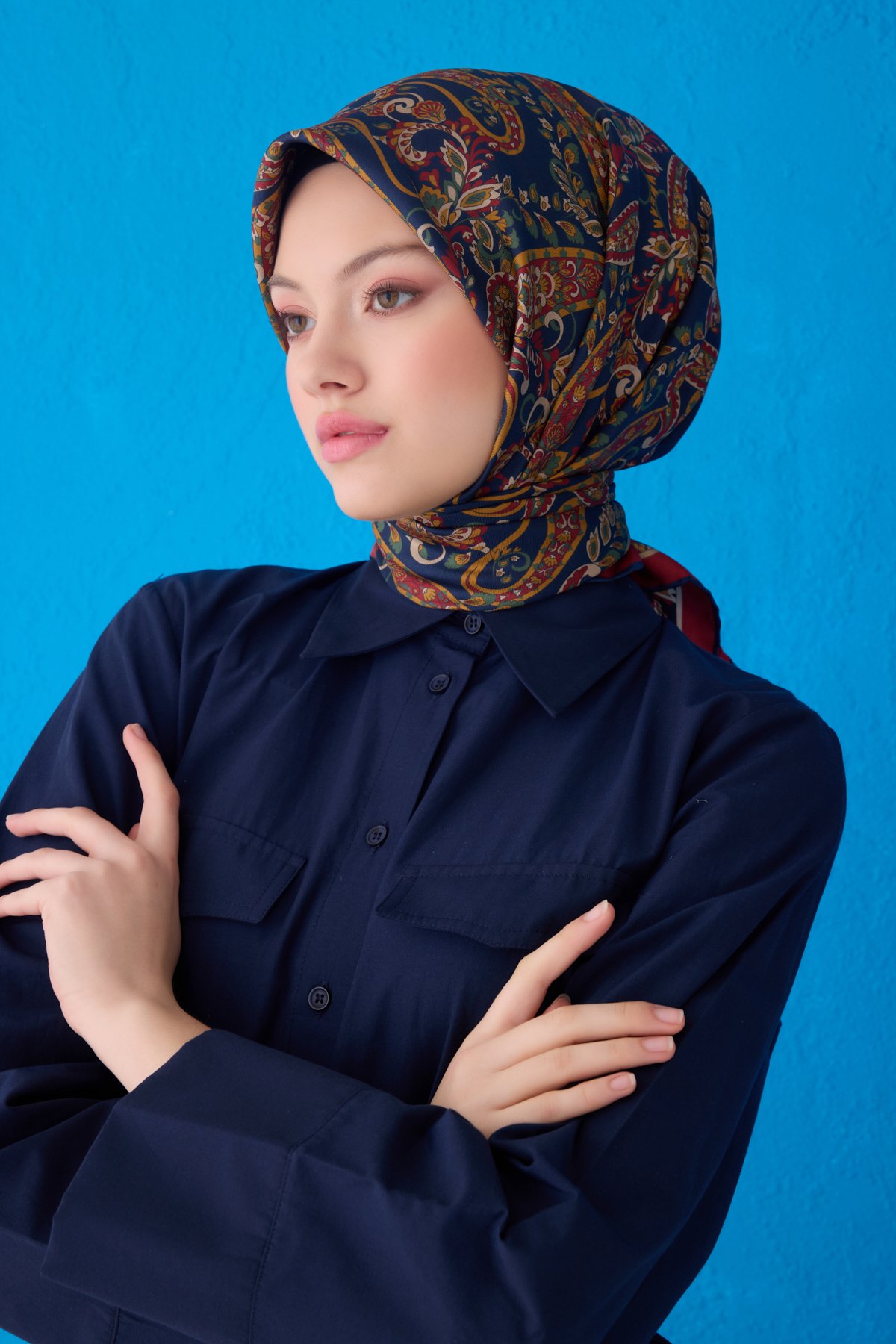 Belli Twill İpek Eşarp 4101D - Çok Renkli 2