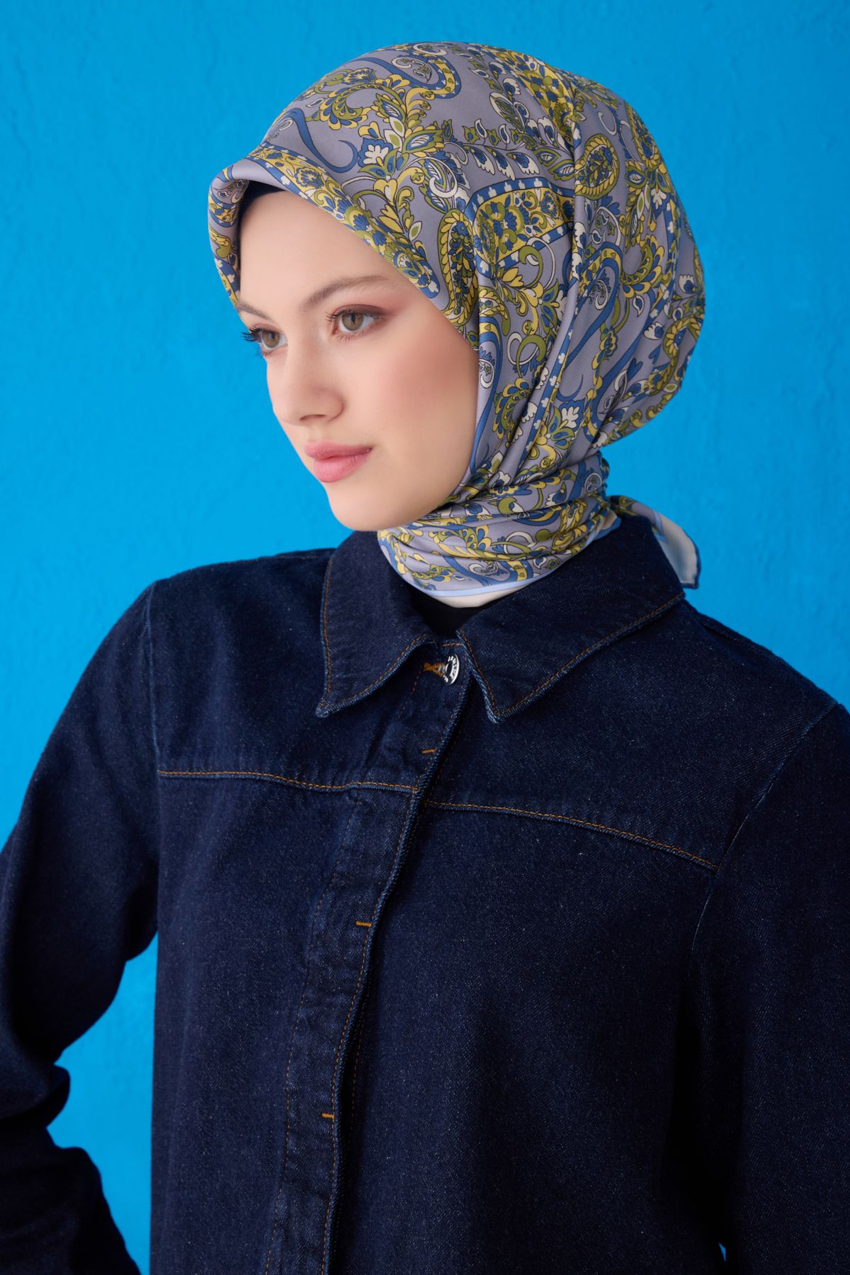 Belli Twill İpek Eşarp 4101D - Çok Renkli 7