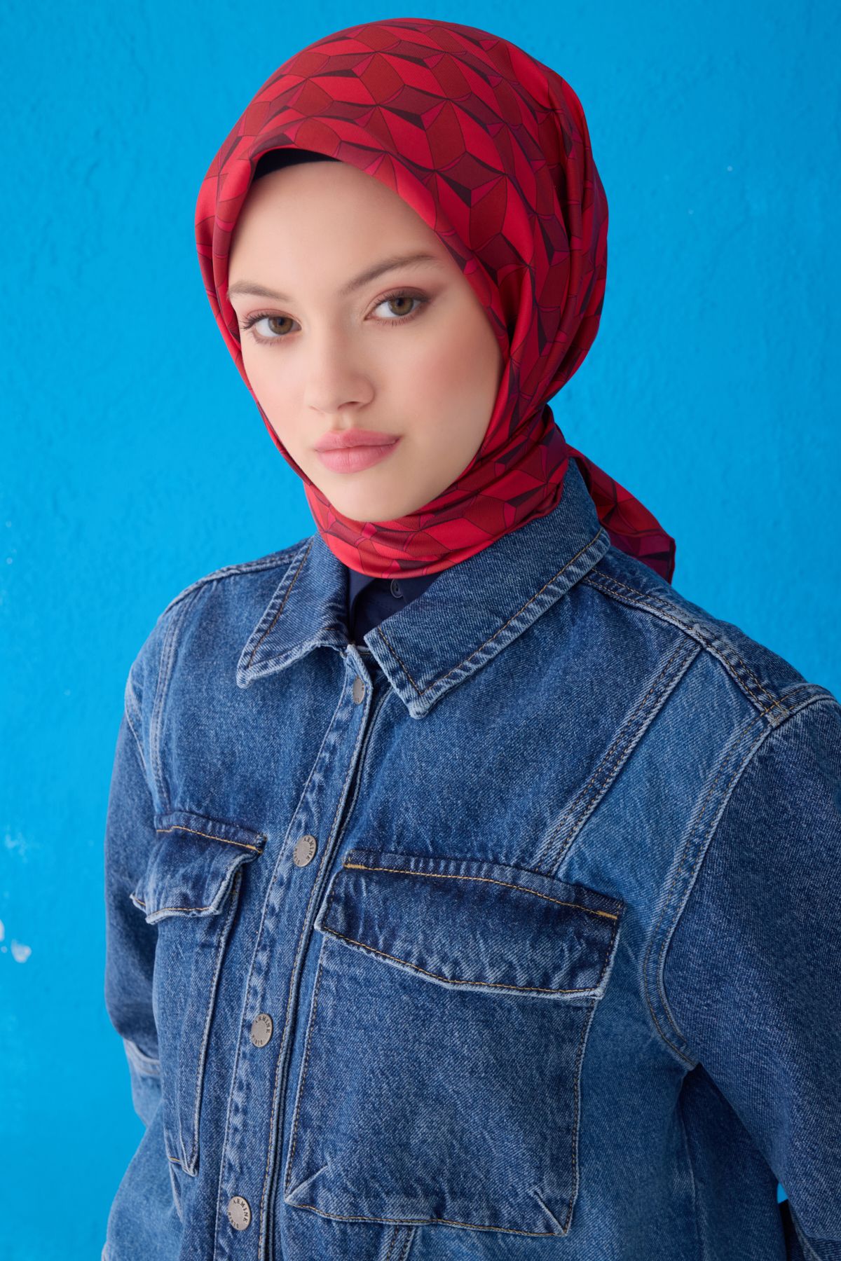 Belli Twill İpek Eşarp 4112D - Fuşya-Bordo-80