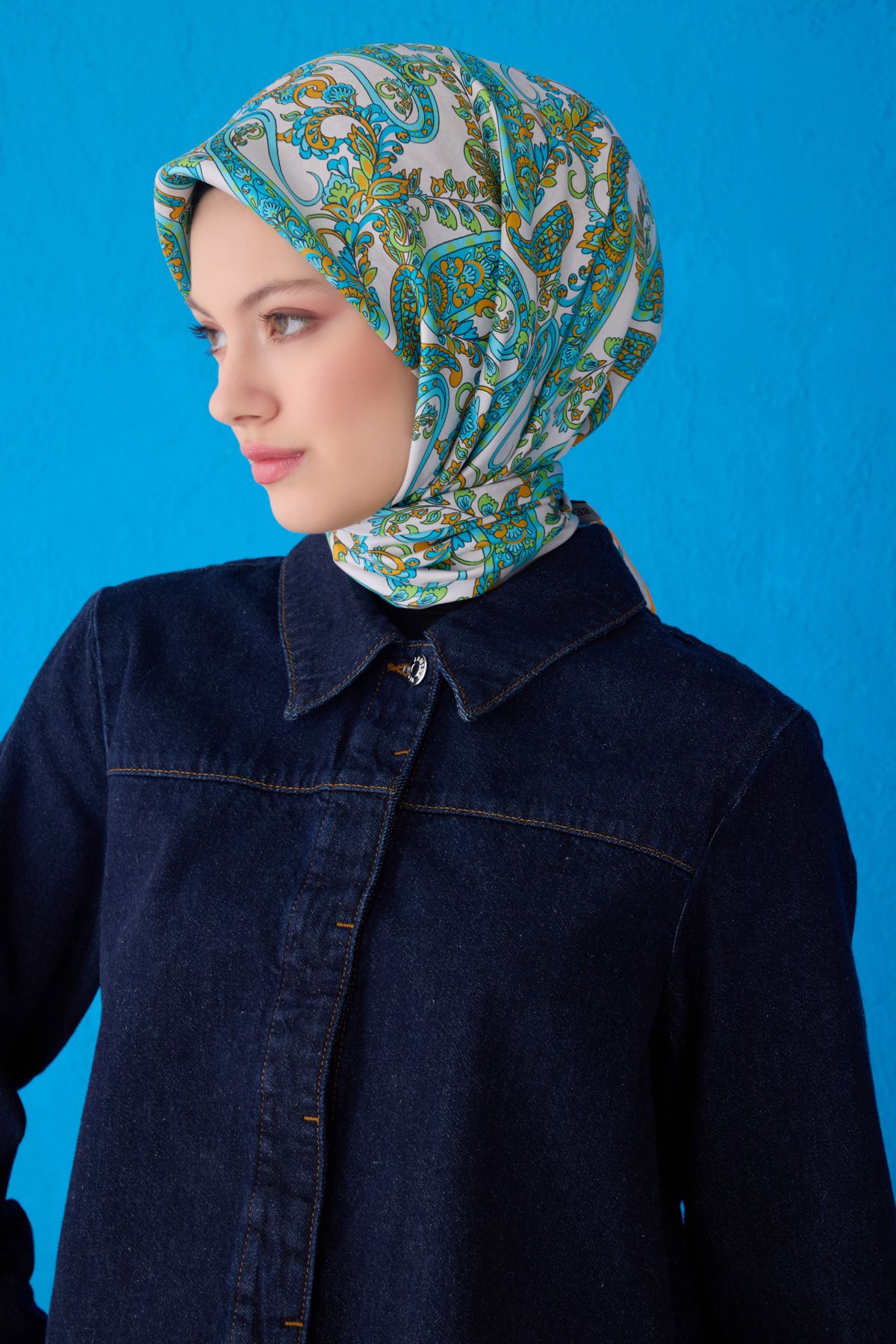 Belli Twill İpek Eşarp 4101D - Çok Renkli 9