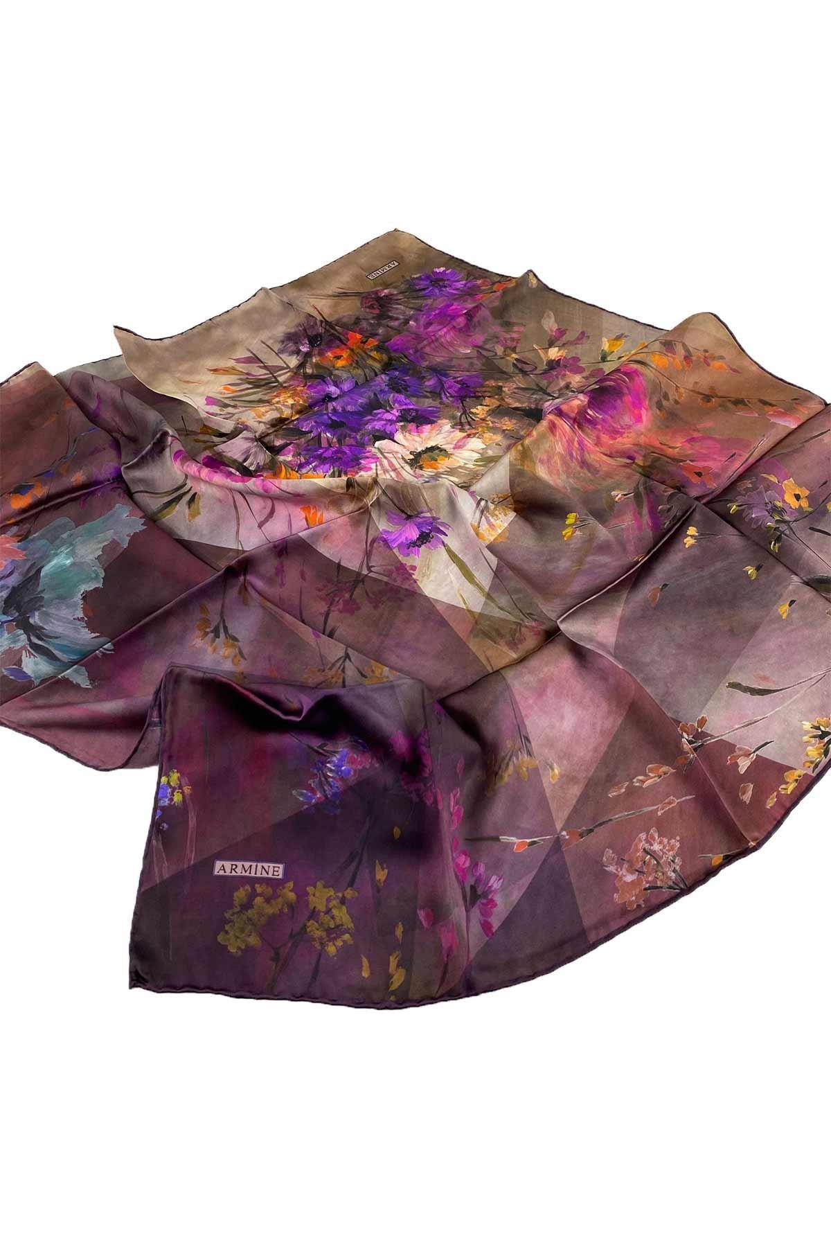 Armine Nostalji Serisi İpek Twill Eşarp 7915D-32