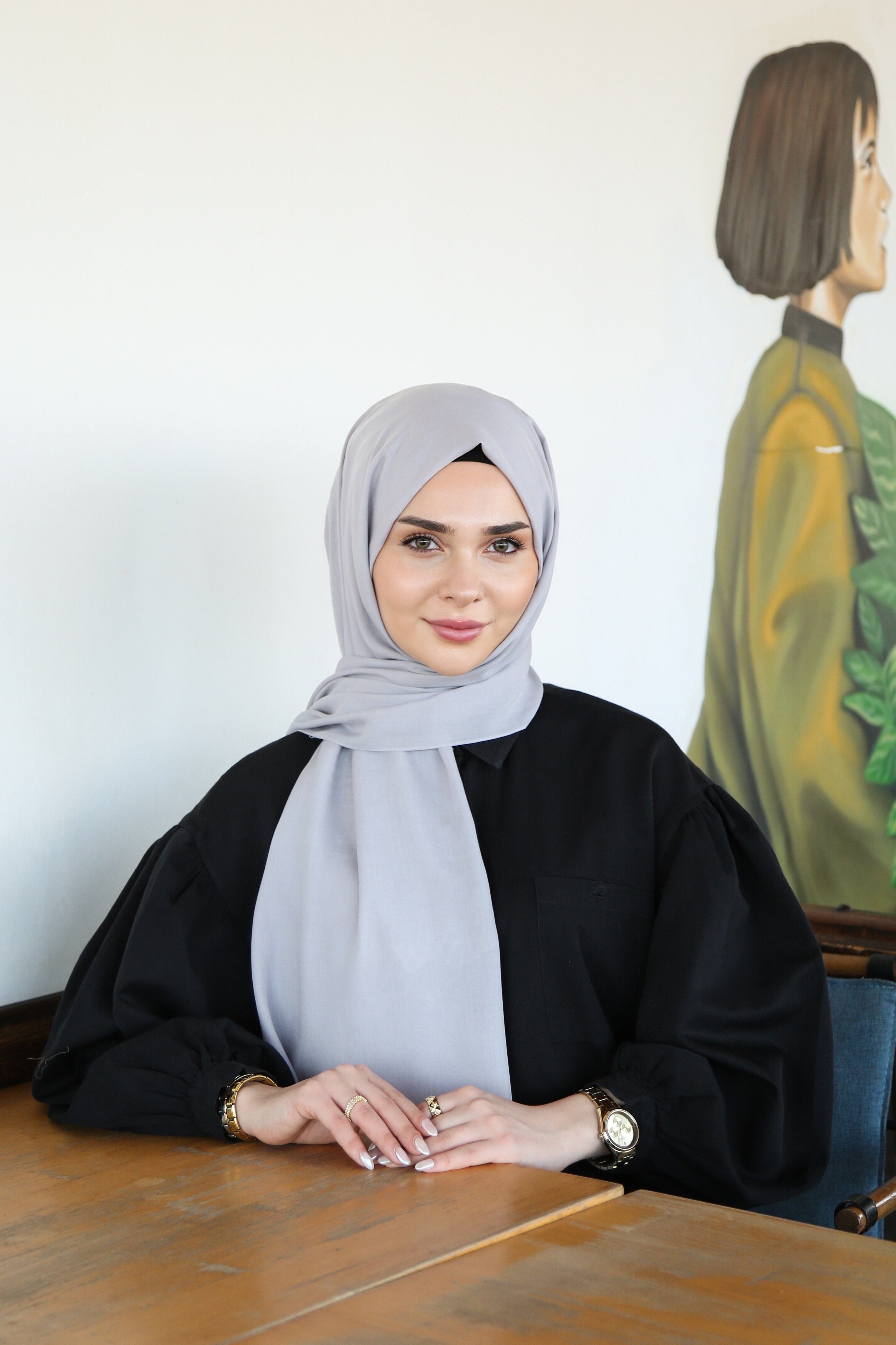 Armine Trend Kuvars Şal - Açık Gri-957