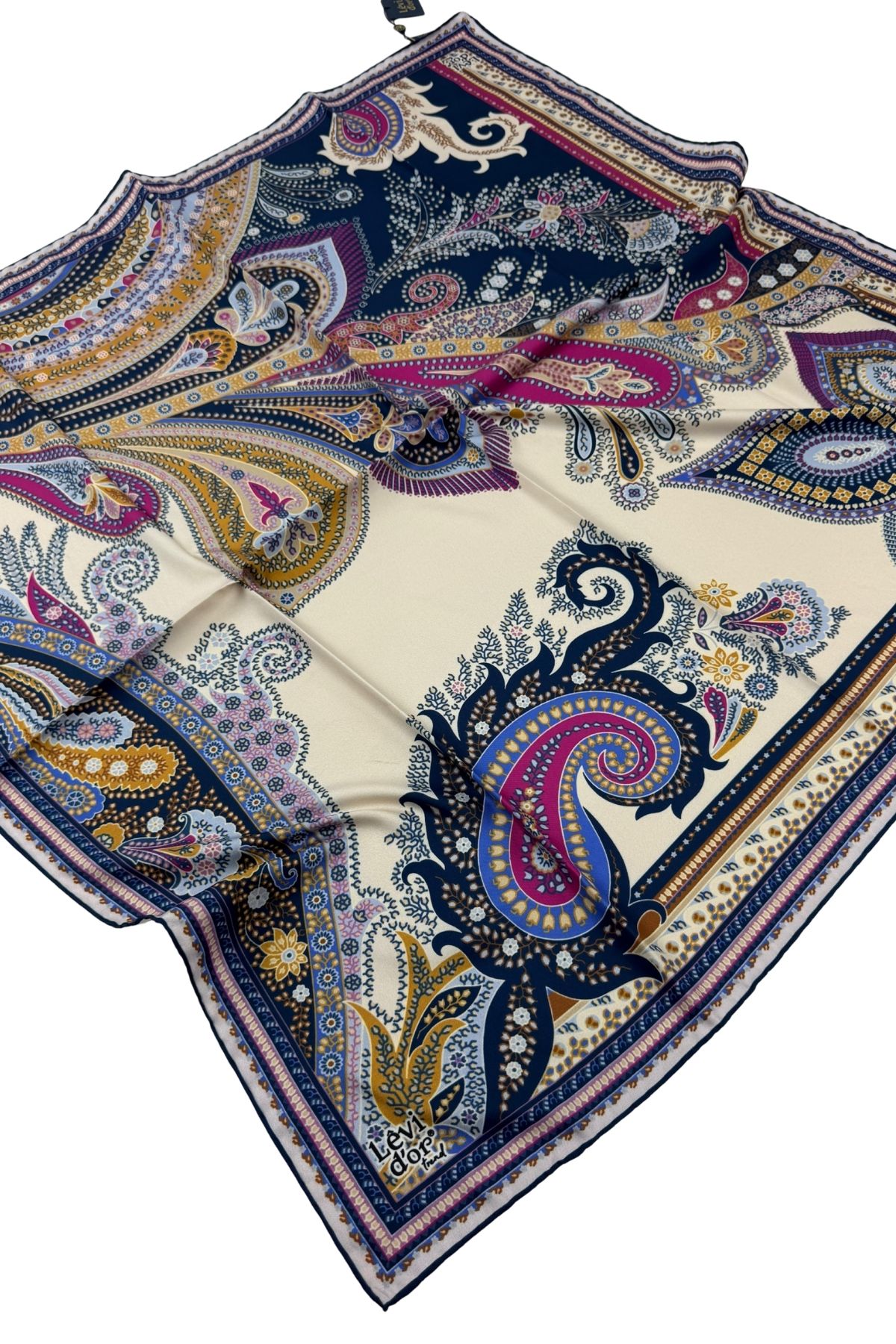 Levidor Trend Twill Eşarp LDT269-01 - Lacivert-Krem-10