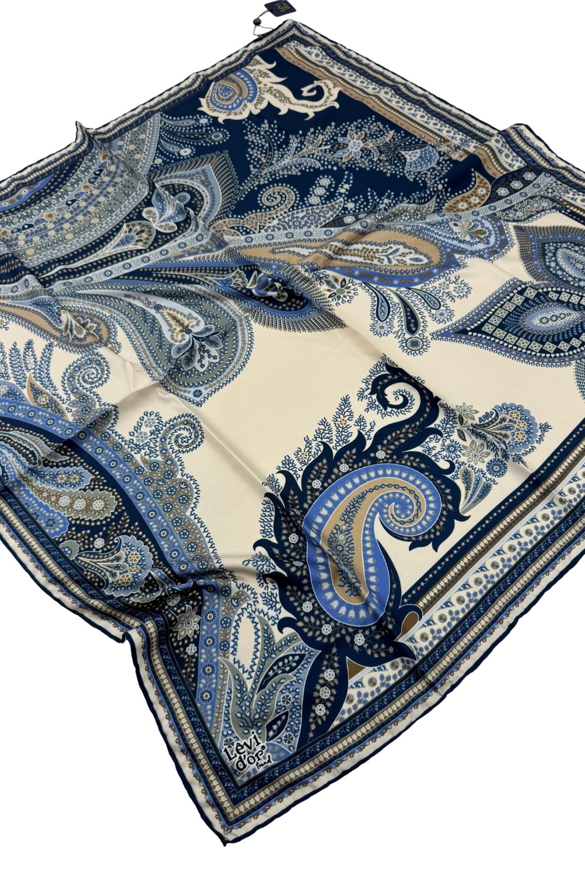 Levidor Trend Twill Eşarp LDT269-01 - İndigo-Krem-13