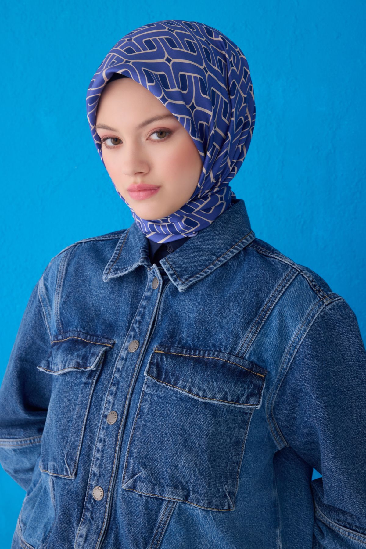 Belli Twill İpek Eşarp 4118D - Çok Renkli 1