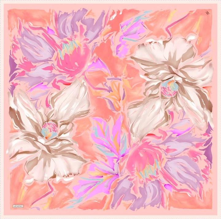 Armine Nostalji Serisi Twill İpek Eşarp 9337D - Çok Renkli 10