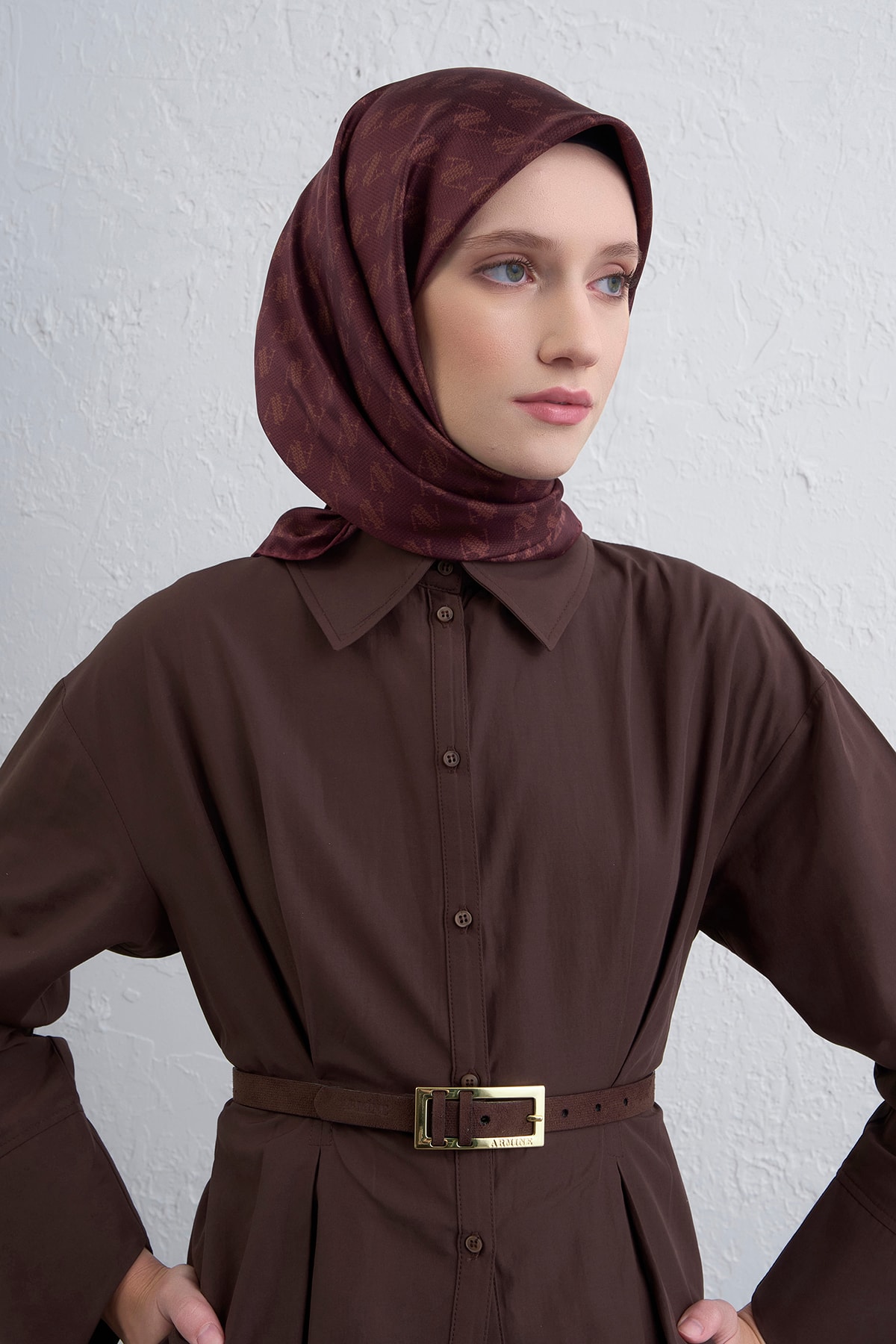Armine Sura İpek Eşarp 9412DS - 04-Şarabi