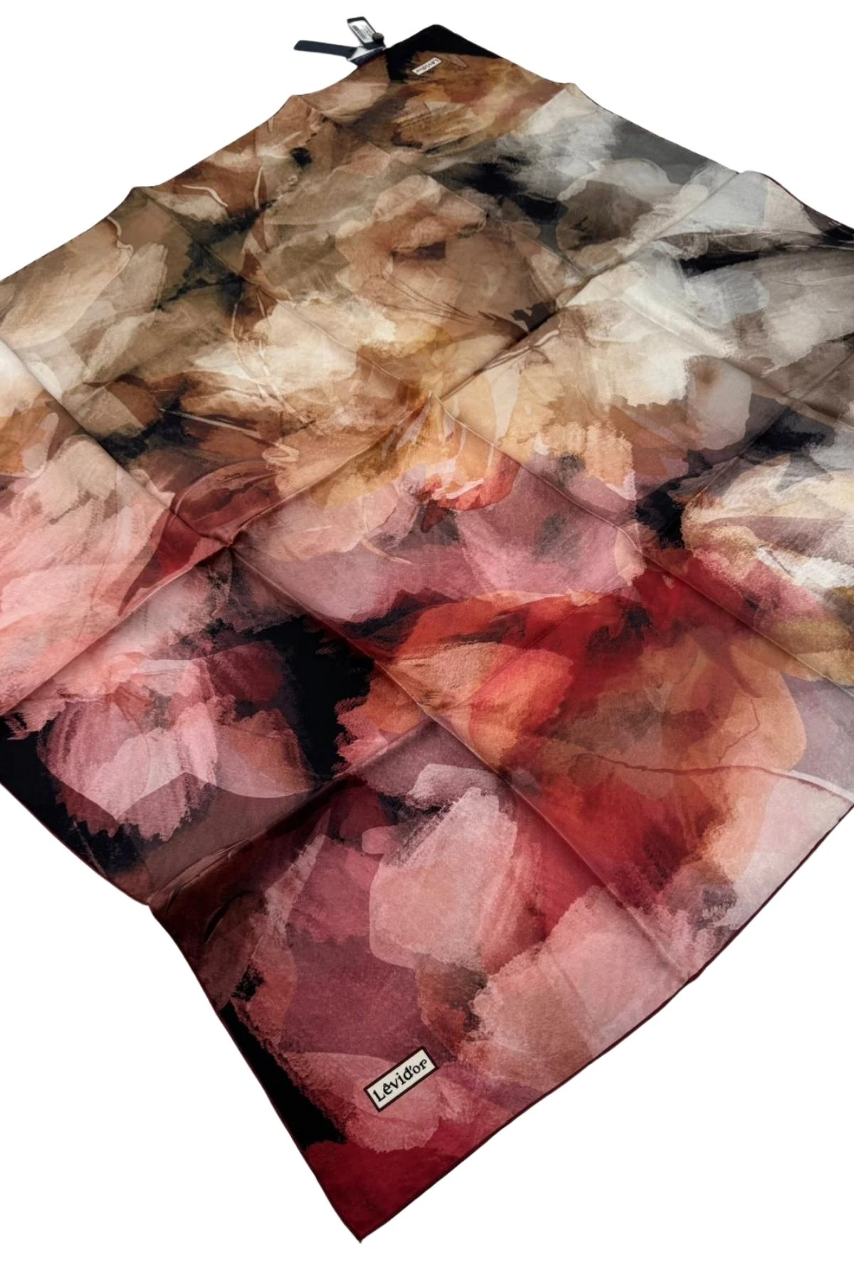 Levidor Twill İpek Eşarp LD1137 - 02-Koyu Pembe-Zerdeçal