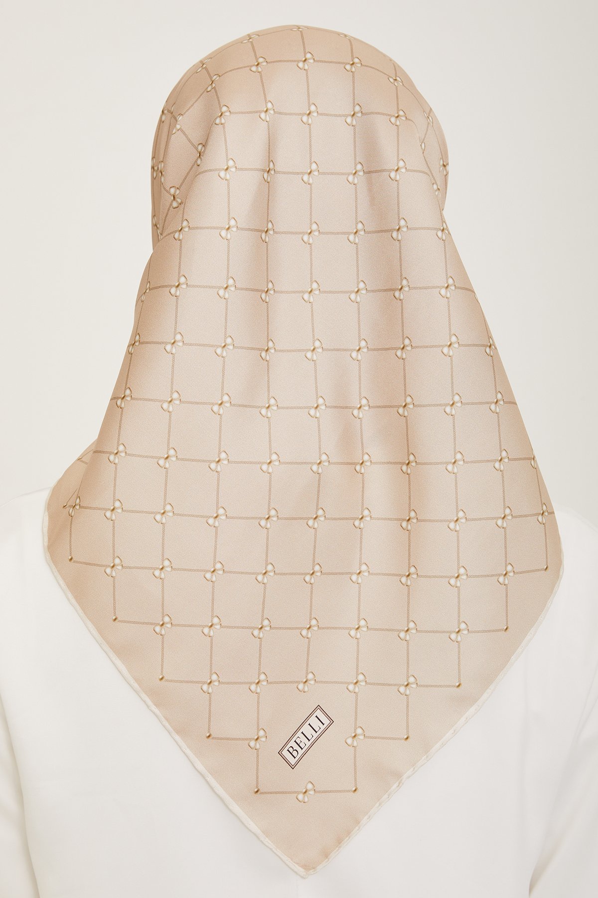 Belli Twill İpek Eşarp 4006D- - Bej-33