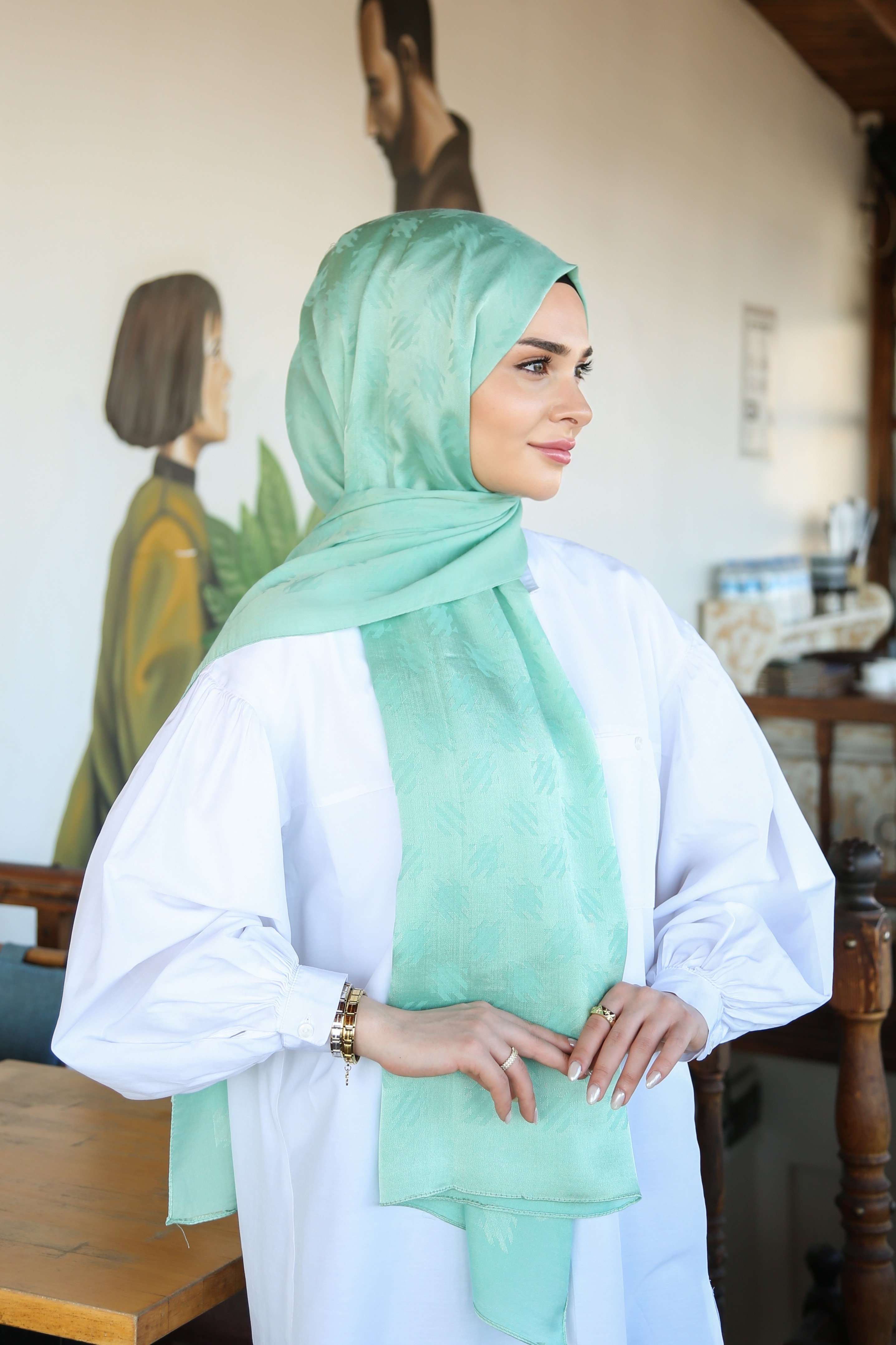 Armine Trend Lyon Şal 4 - Su Yeşili-247311