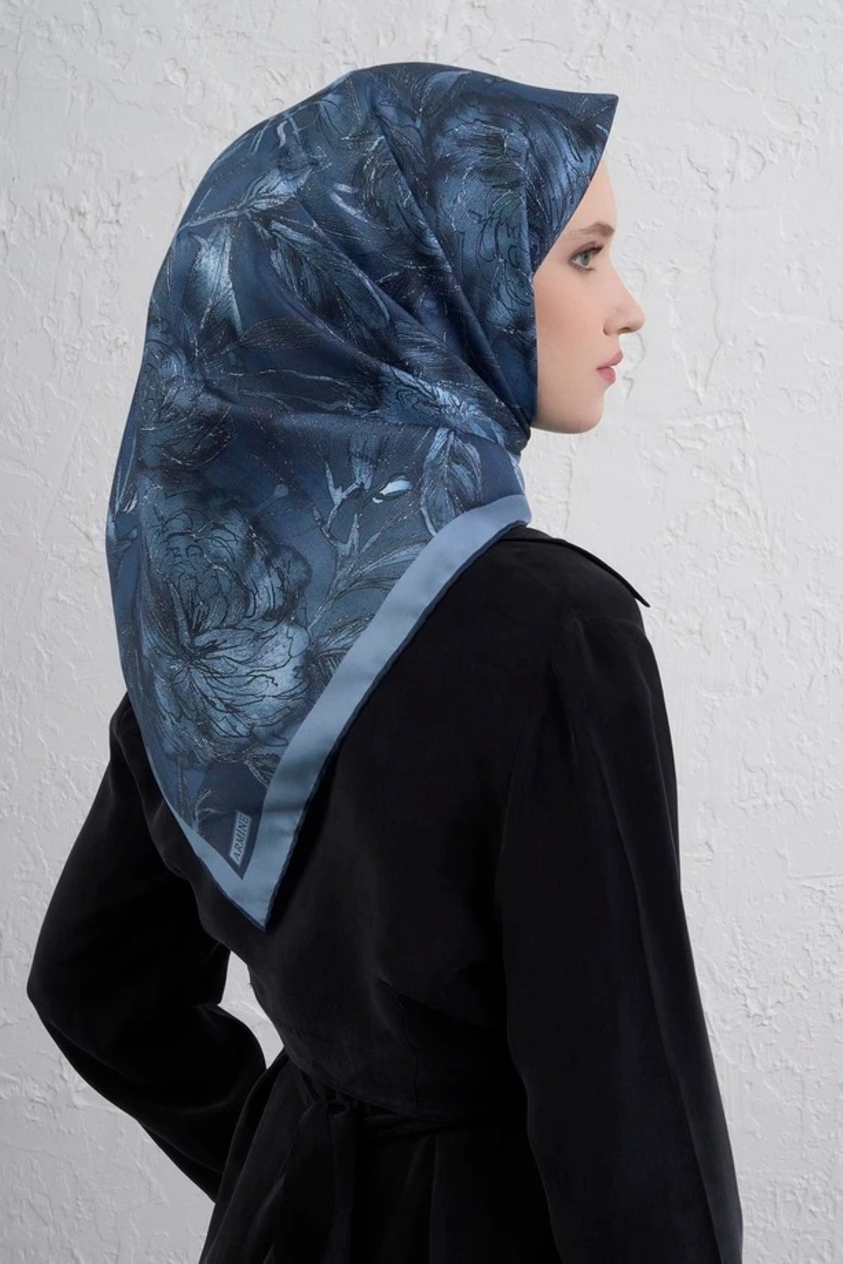 Armine Sura İpek Eşarp 9409DS - 34-İndigo