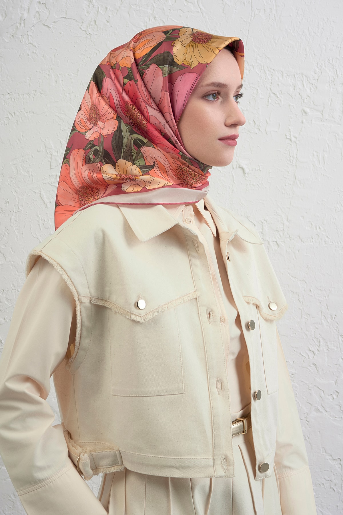 Armine Sura İpek Eşarp 9403DS - 01-Çok Renkli
