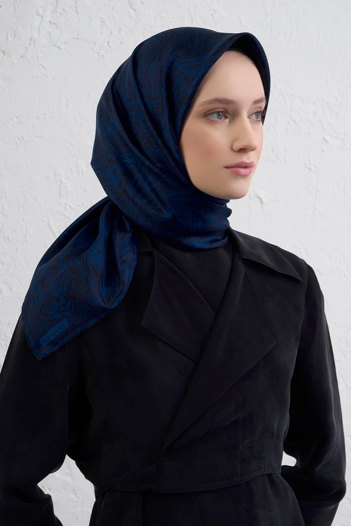 Armine Sura İpek Eşarp 9431DS - 03-Gece Mavisi