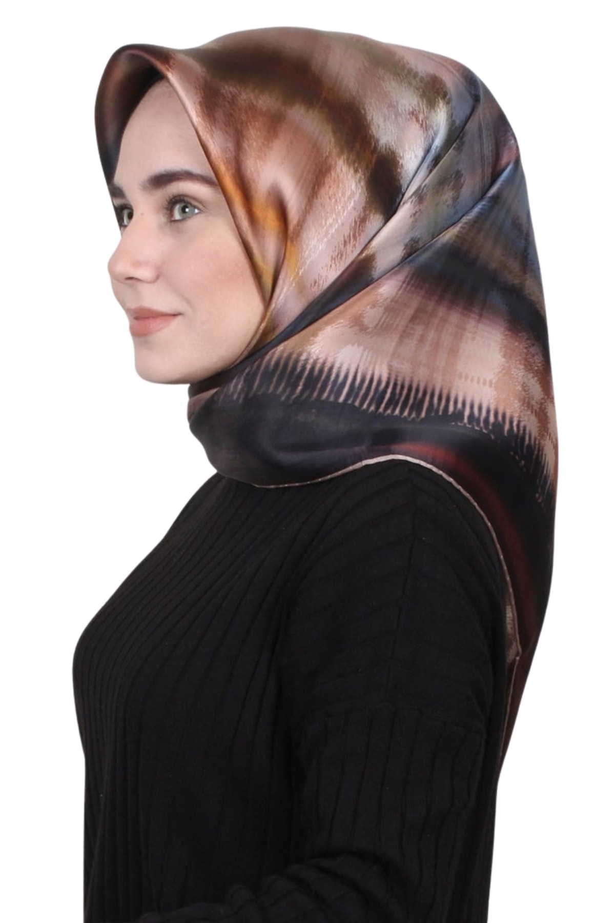 Armine Nostalji Serisi İpek Sura Eşarp 8323DS-01 - Siyah-Çok Renkli-01