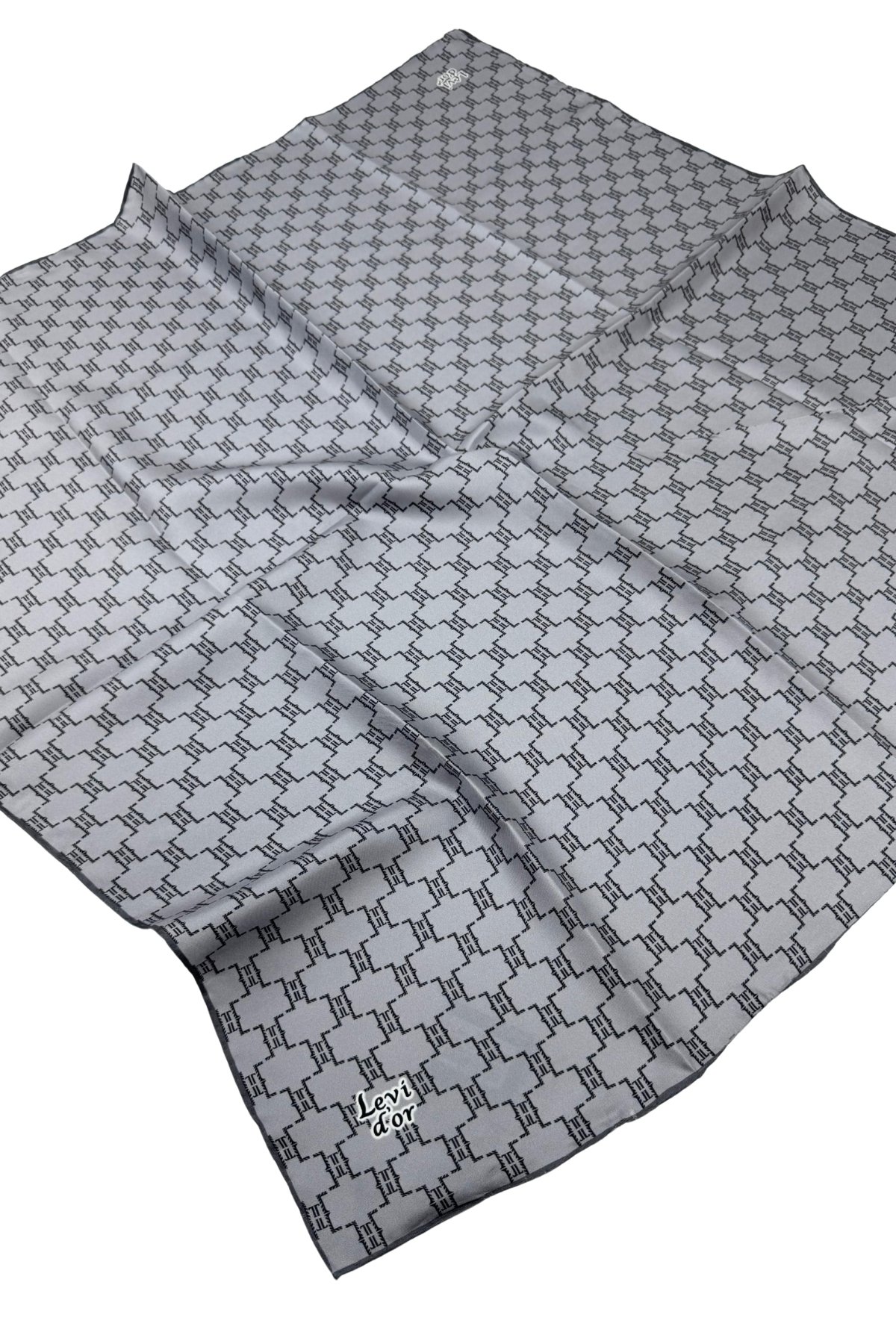 Levidor Twill İpek Eşarp LD1066-01 - Gri-02