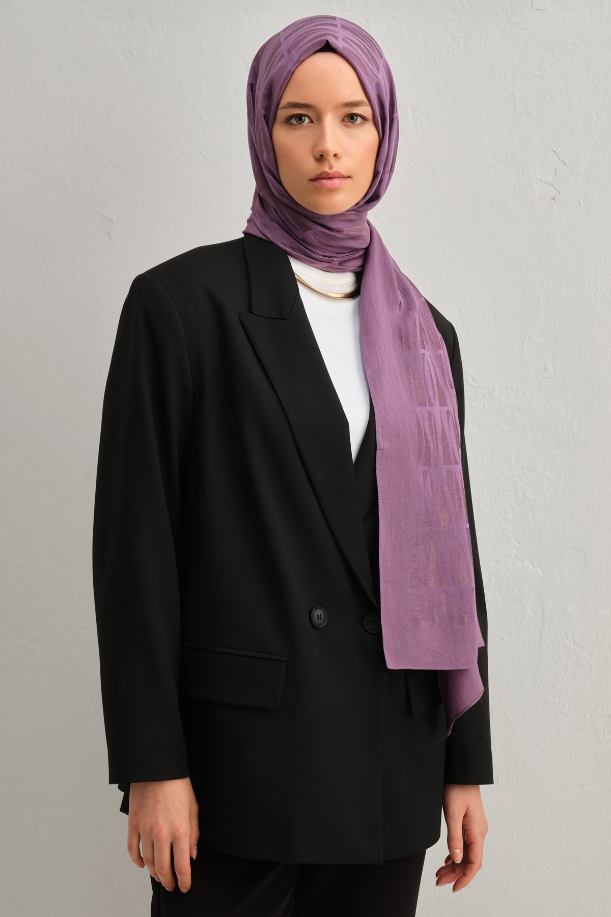 Armine Lyocell İpek Şal 1002-3 - Koyu Lila-1113-28