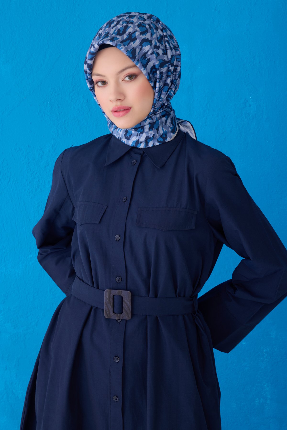 Belli Twill İpek Eşarp 4103D - İndigo-Lacivert-83