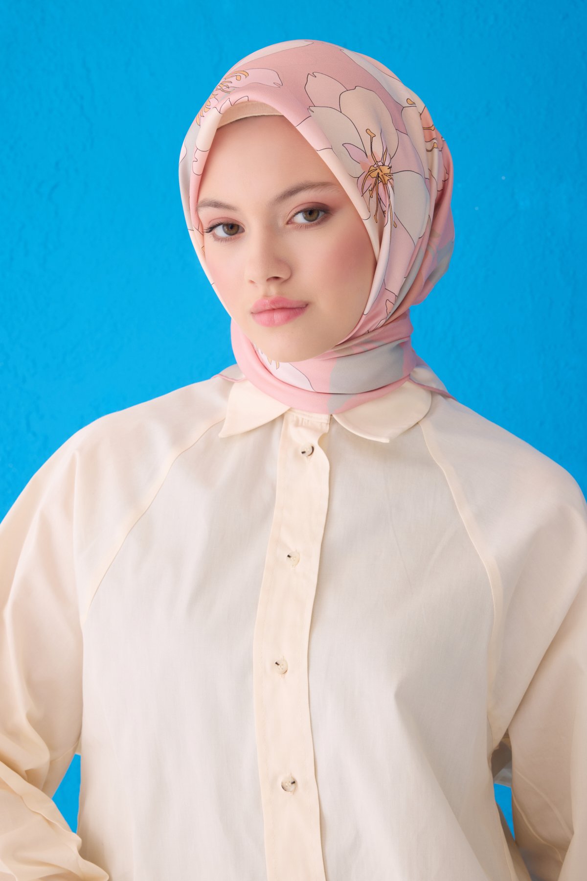 Belli Twill İpek Eşarp 4100D - Çok Renkli 1