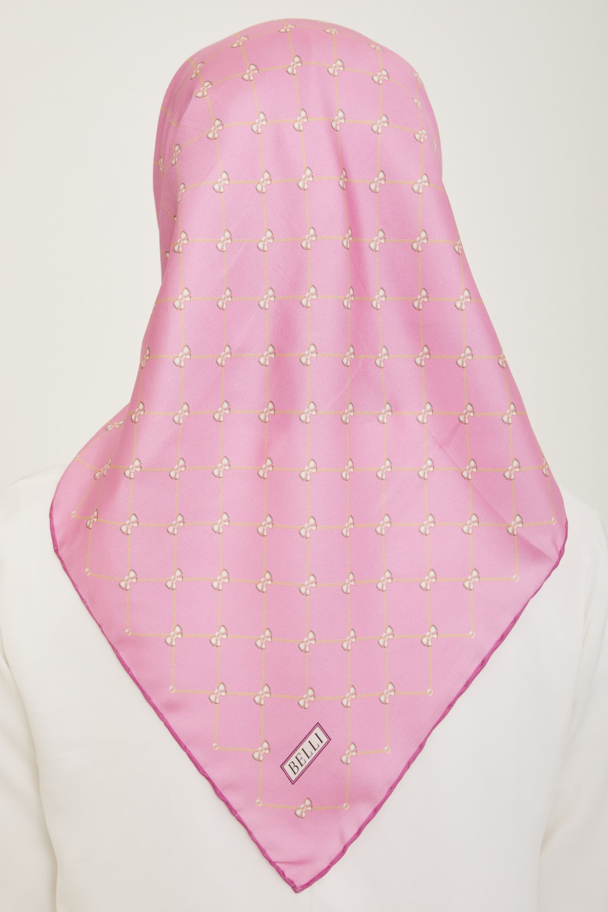Belli Twill İpek Eşarp 4006D- - Pembe-51
