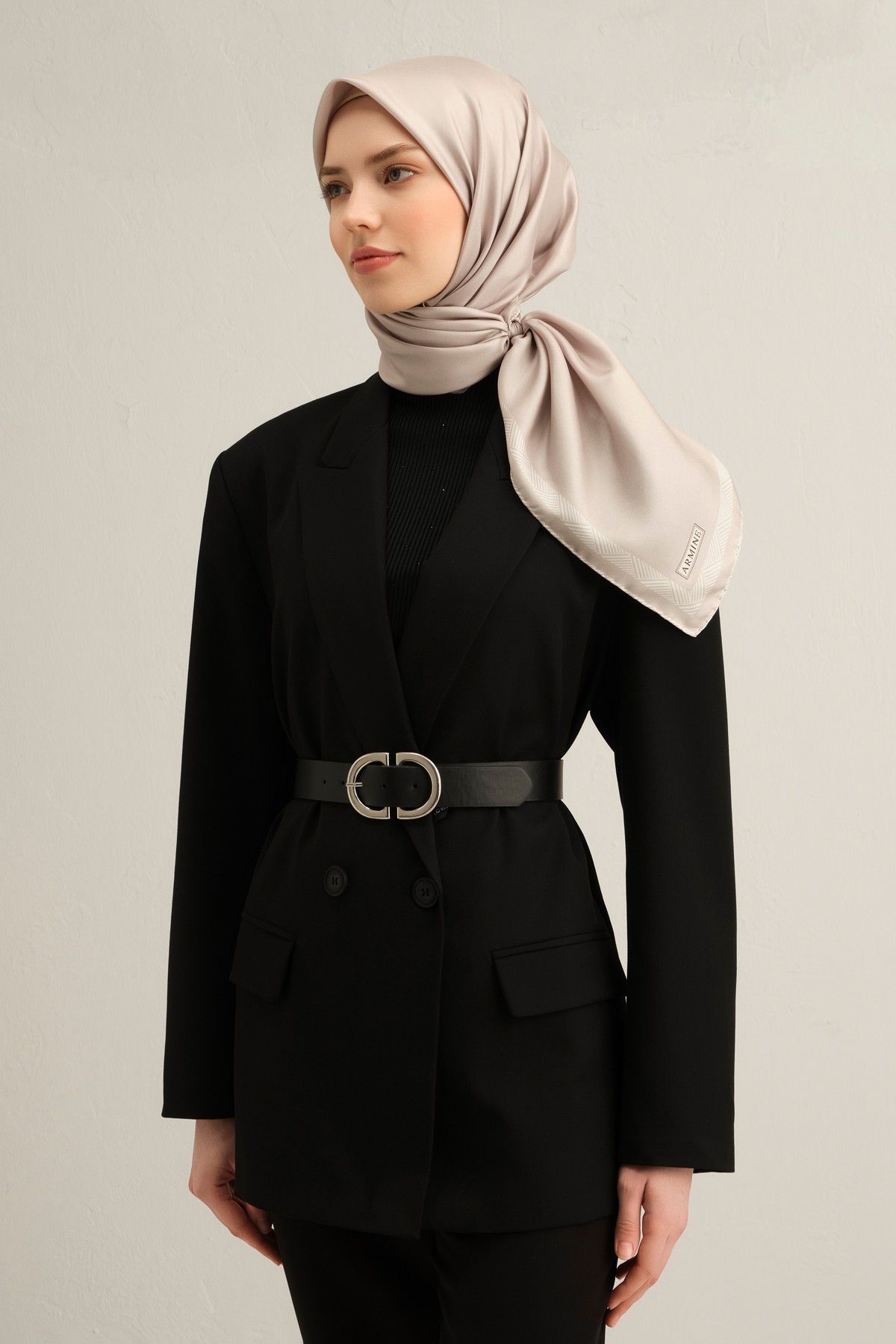 Armine Twill İpek Eşarp 9357D - Taş Rengi -