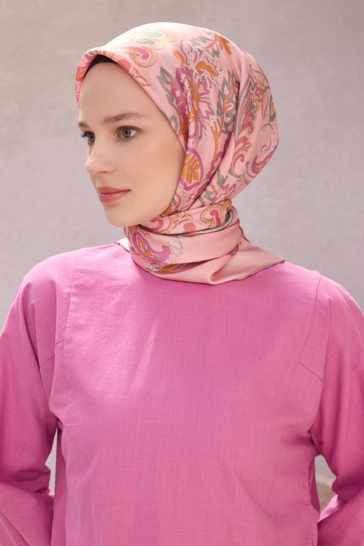 Belli Twill İpek Eşarp 4207D - 14-Pudra