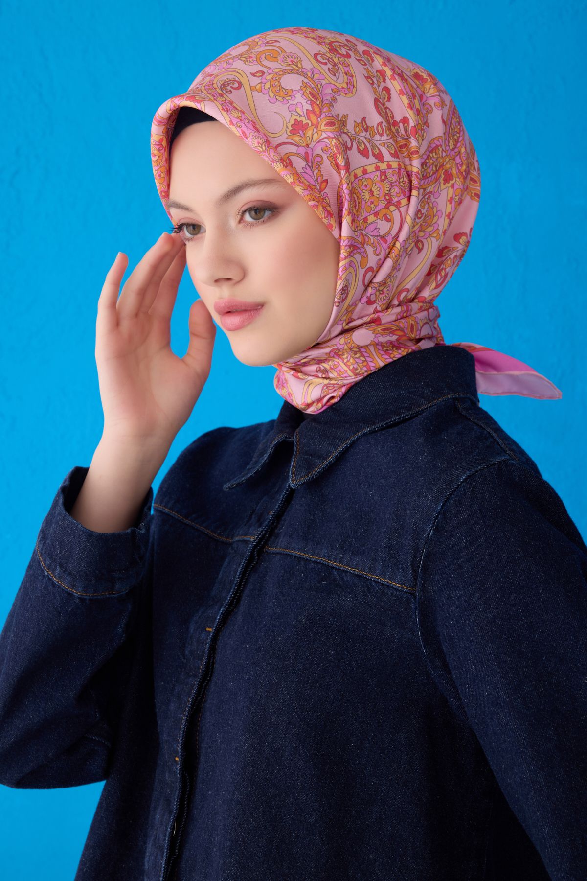 Belli Twill İpek Eşarp 4101D - Çok Renkli 10