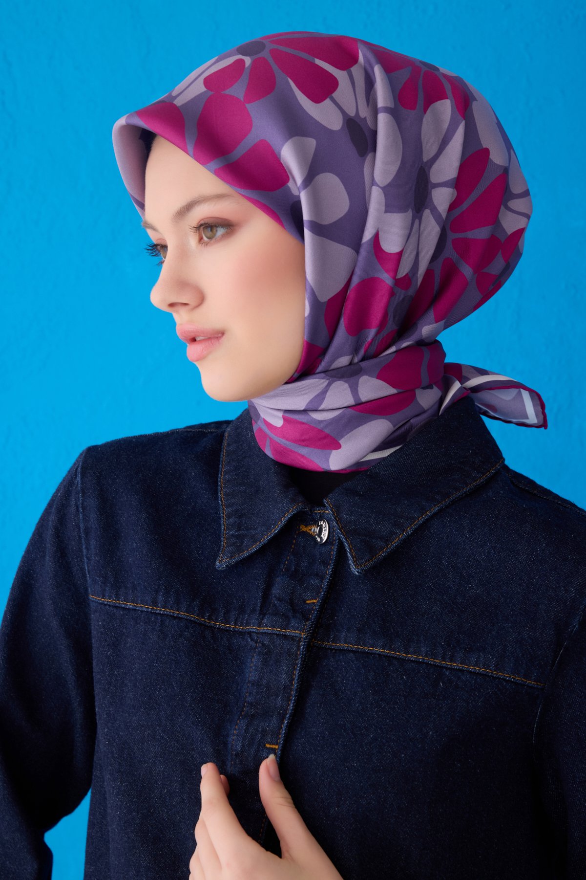 Belli Twill İpek Eşarp 4116D - Çok Renkli 1