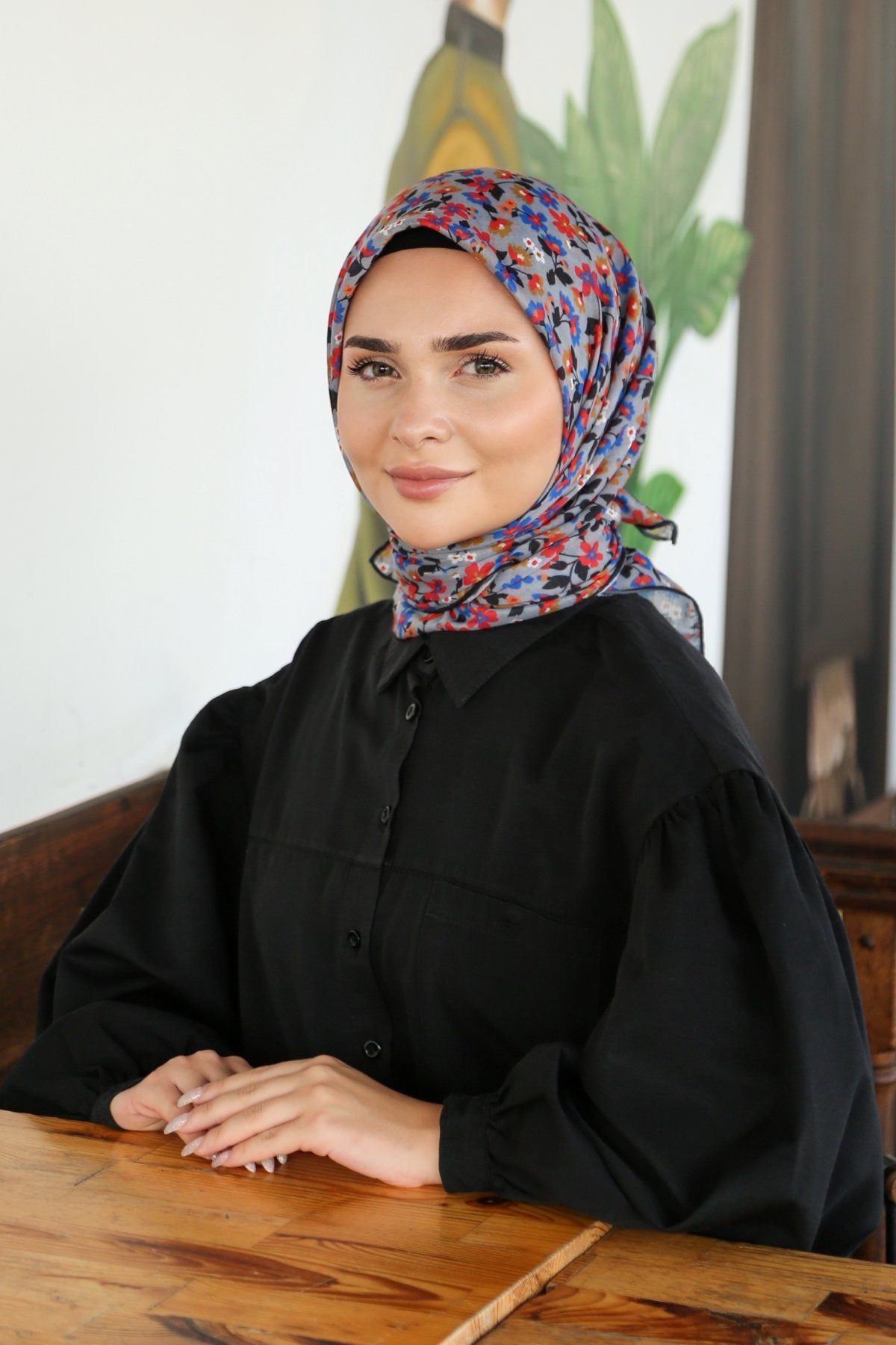 Tesettürnağme Soft Pamuk Eşarp TN2008 - Saks-Somon-Taş-06