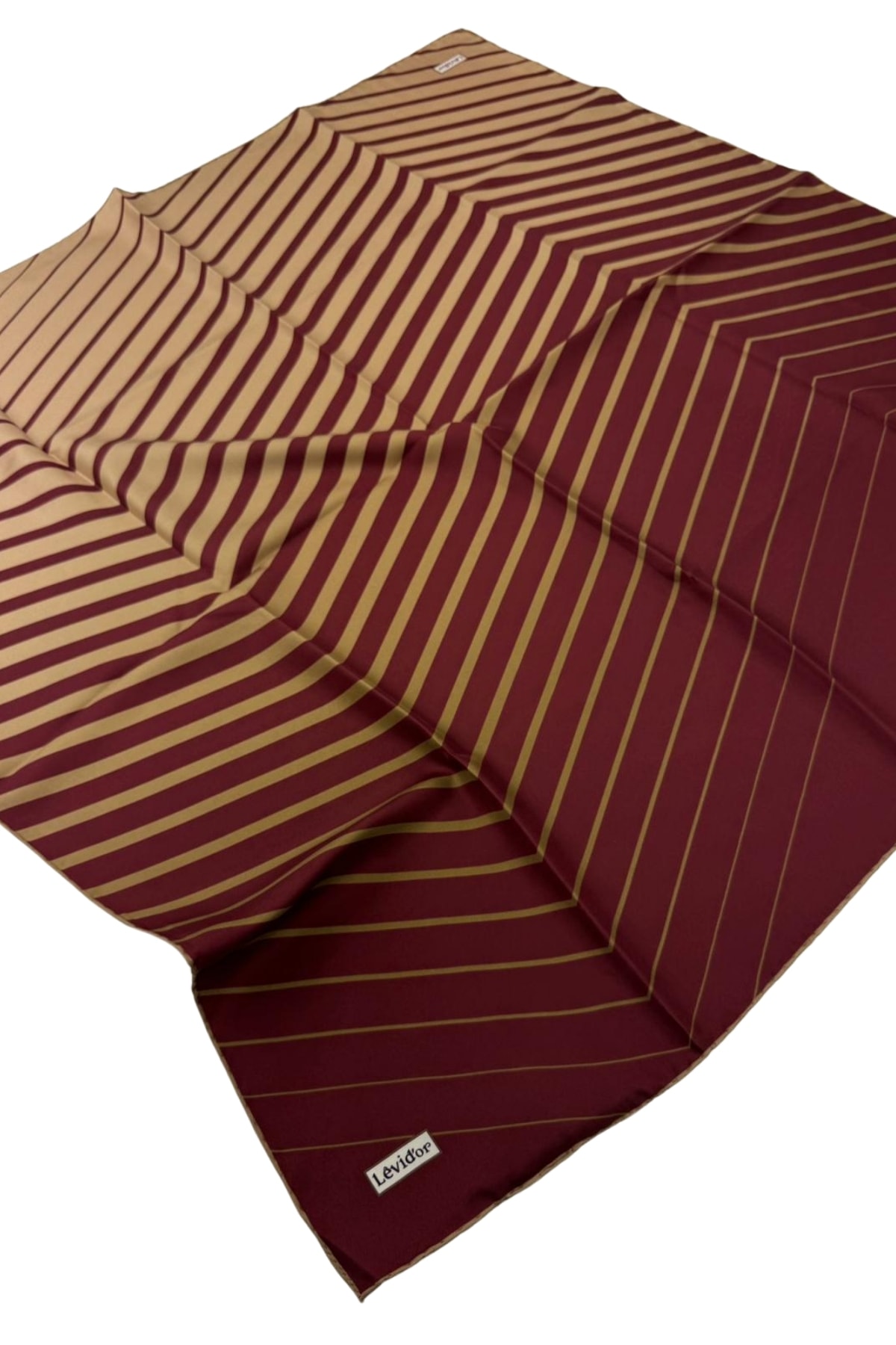 Levidor Twill İpek Eşarp LD1114 - 05-Bordo-Camel