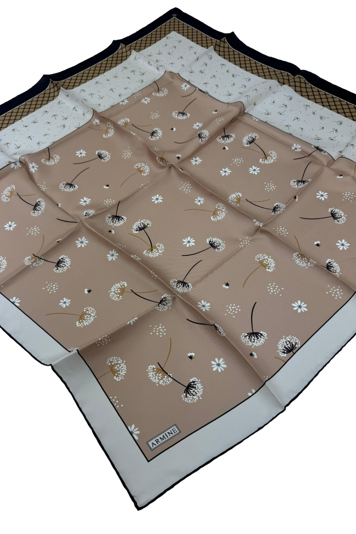 Armine Nostalji Serisi Twill İpek Eşarp 8517D-07 - Dore-84