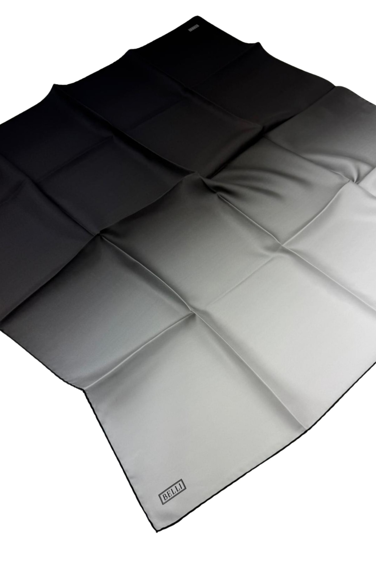 Belli Twill İpek Eşarp 4224D - 39-Siyah-Ekru
