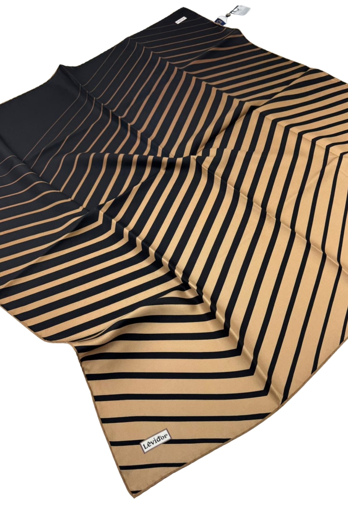 Levidor Twill İpek Eşarp LD1114 - 07-Sütlü Kahve-Siyah