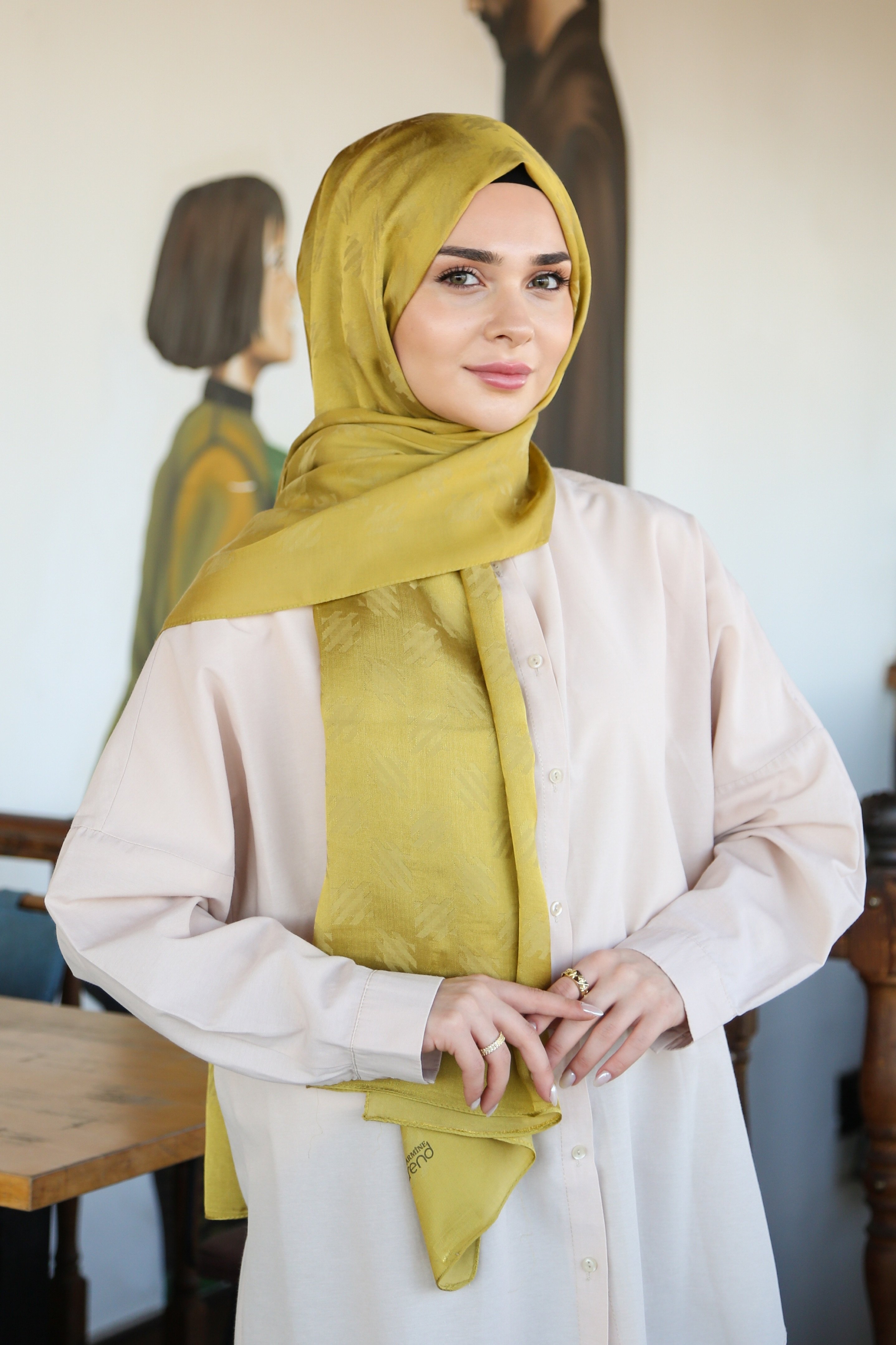 Armine Trend Lyon Şal 4 - Hardal- 247312