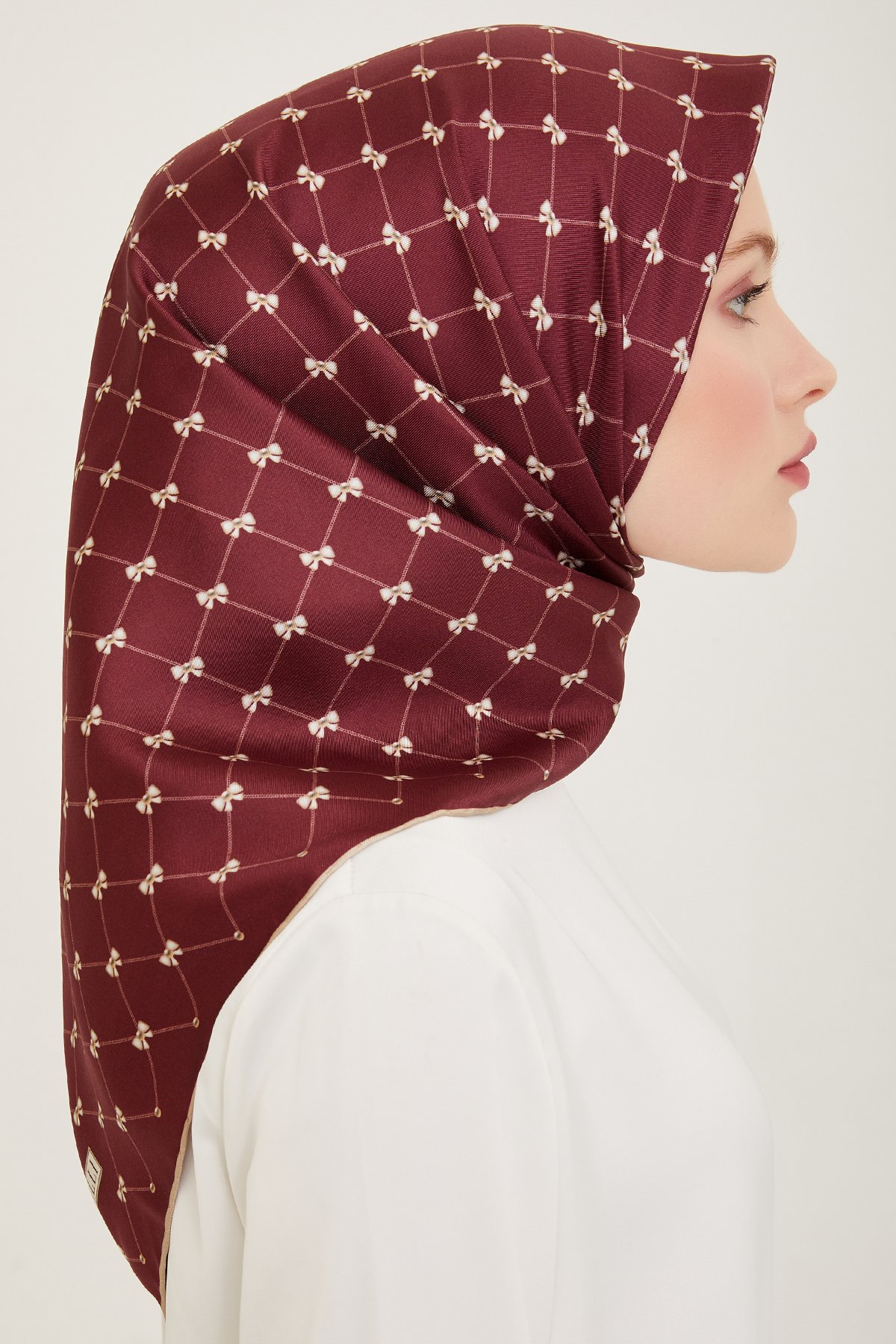 Belli Twill İpek Eşarp 4006D- - Bordo-31