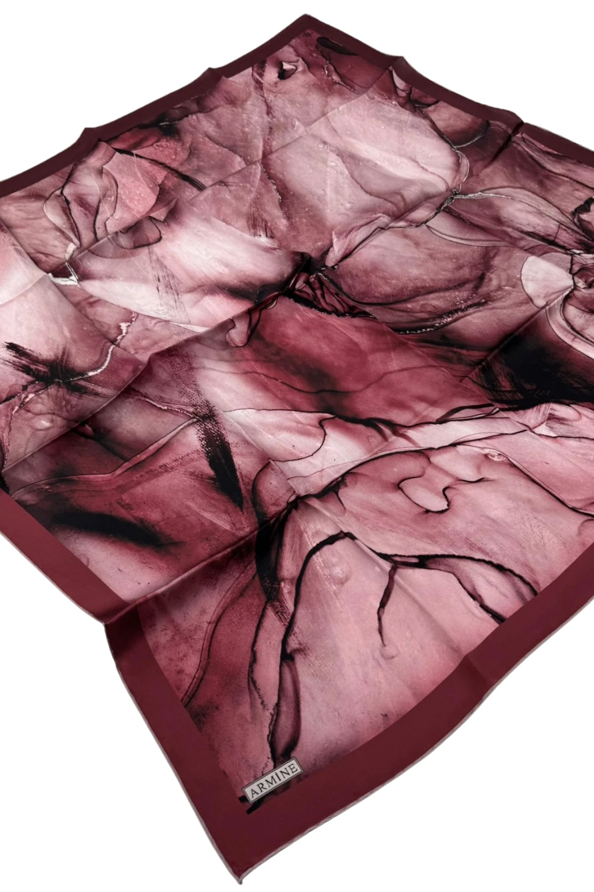 Nostalji Serisi Sura İpek Eşarp 8400DS - 80-Koyu Pembe