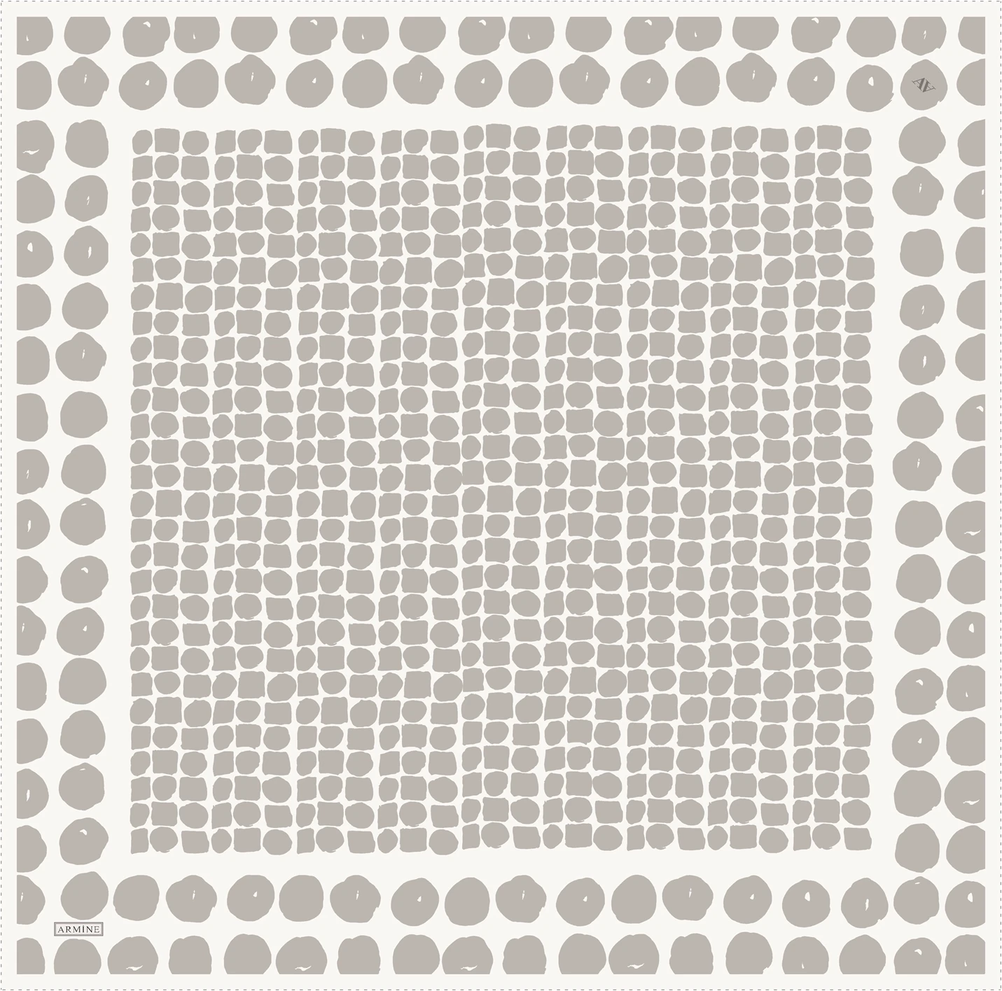 Armine Twill İpek Eşarp 9354D - Krem - Gri