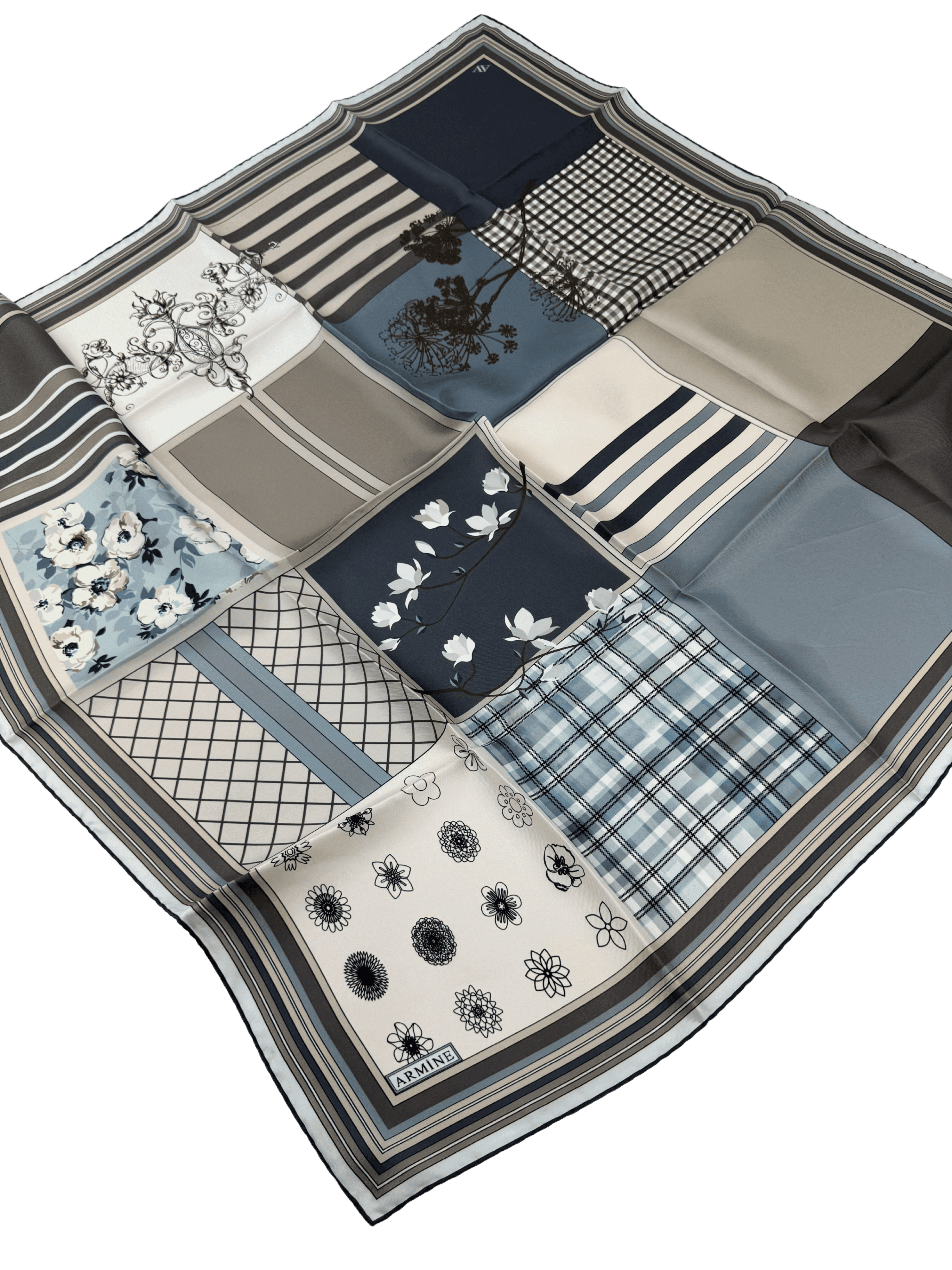 Armine Nostalji Serisi İpek Twill Eşarp 8303D-02