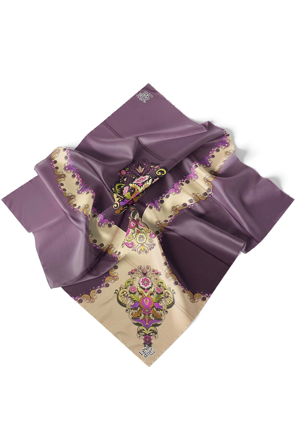 Levidor Trend Twill Eşarp LDT134-01 - Violet-Açık Vizon