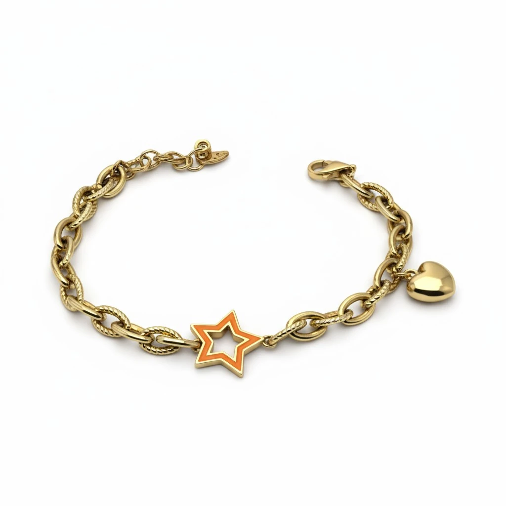 Altın Turuncu Yıldız Bileklik